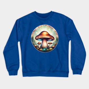 Soft Drawn Edge Mushroom Trio Crewneck Sweatshirt